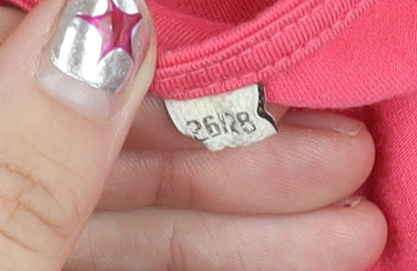 Cotton Traders Womens Pink Scoop Neck Crochet Detail T-Shirt Size 26