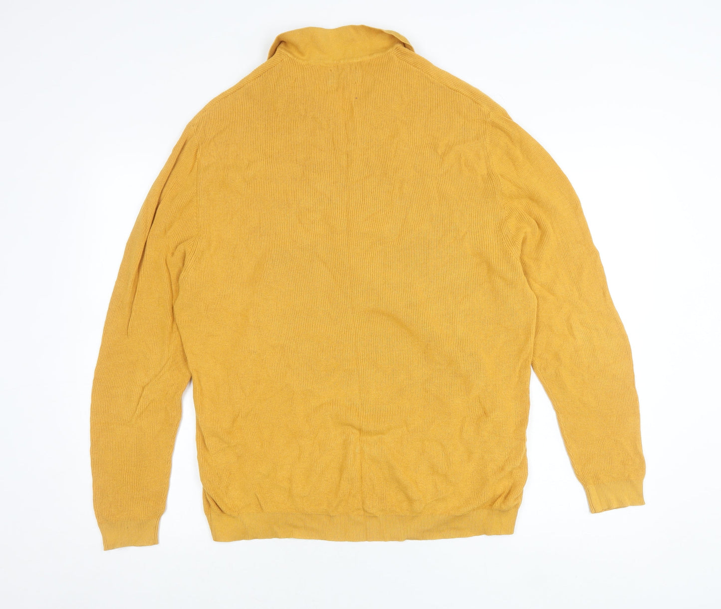 ASOS Men’s Yellow Collared Cotton Pullover Jumper Size S