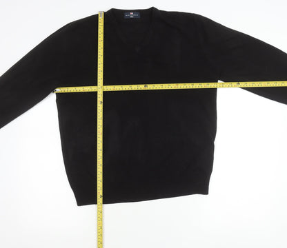 Marks and Spencer Men's Black V-Neck Acrylic Knit Jumper Size L