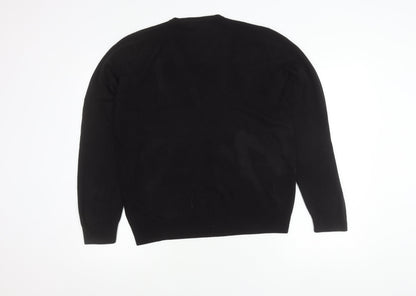 Marks and Spencer Men's Black V-Neck Acrylic Knit Jumper Size L