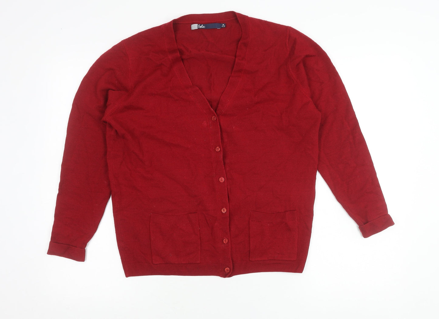 Womens UK Size 14 Isle Red Cardigan Jumper