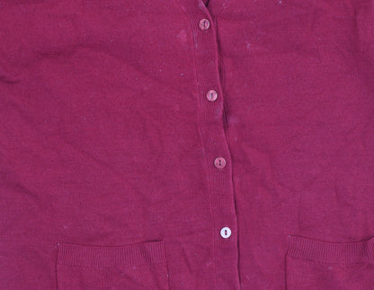 Womens UK Size 14 Isle Red Cardigan Jumper
