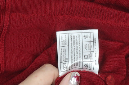 Womens UK Size 14 Isle Red Cardigan Jumper