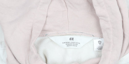 H&M Girls Harry Potter Hoodie 9-10Y Pink Beige White Pullover Hogwarts Crest