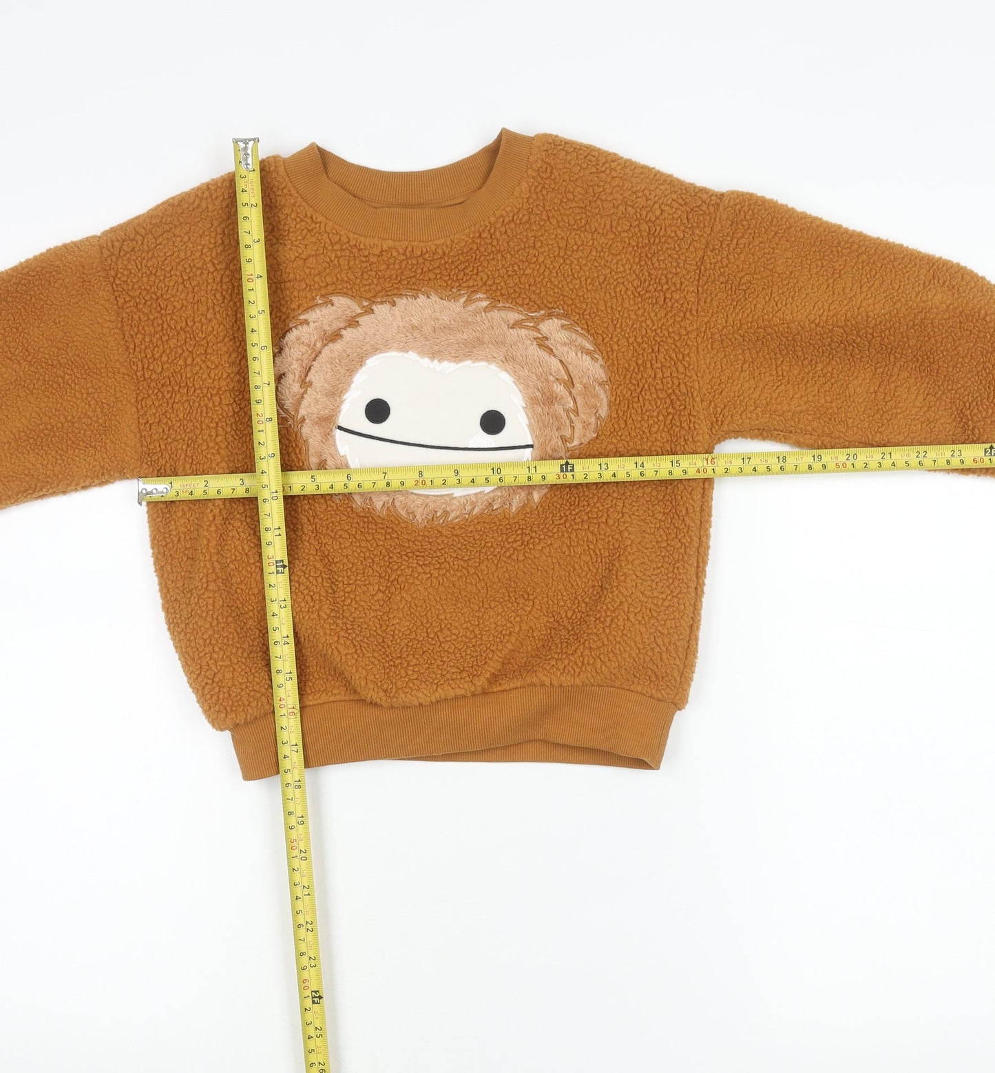 H&M Boys Brown Squishmallows Pullover Jumper 4-6Y Fleece Crew Neck