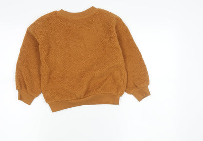 H&M Boys Brown Squishmallows Pullover Jumper 4-6Y Fleece Crew Neck