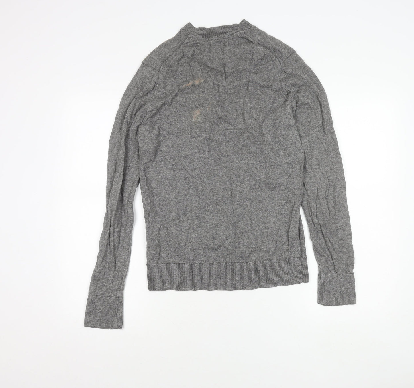 Abercrombie & Fitch Mens Grey V-Neck Jumper Size S Slim Fit