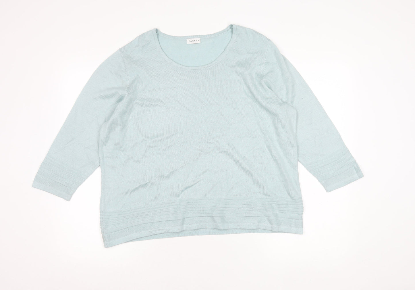 Eastex Women’s Blue Size 18 Scoop Neck 3/4 Sleeve Pullover Jumper