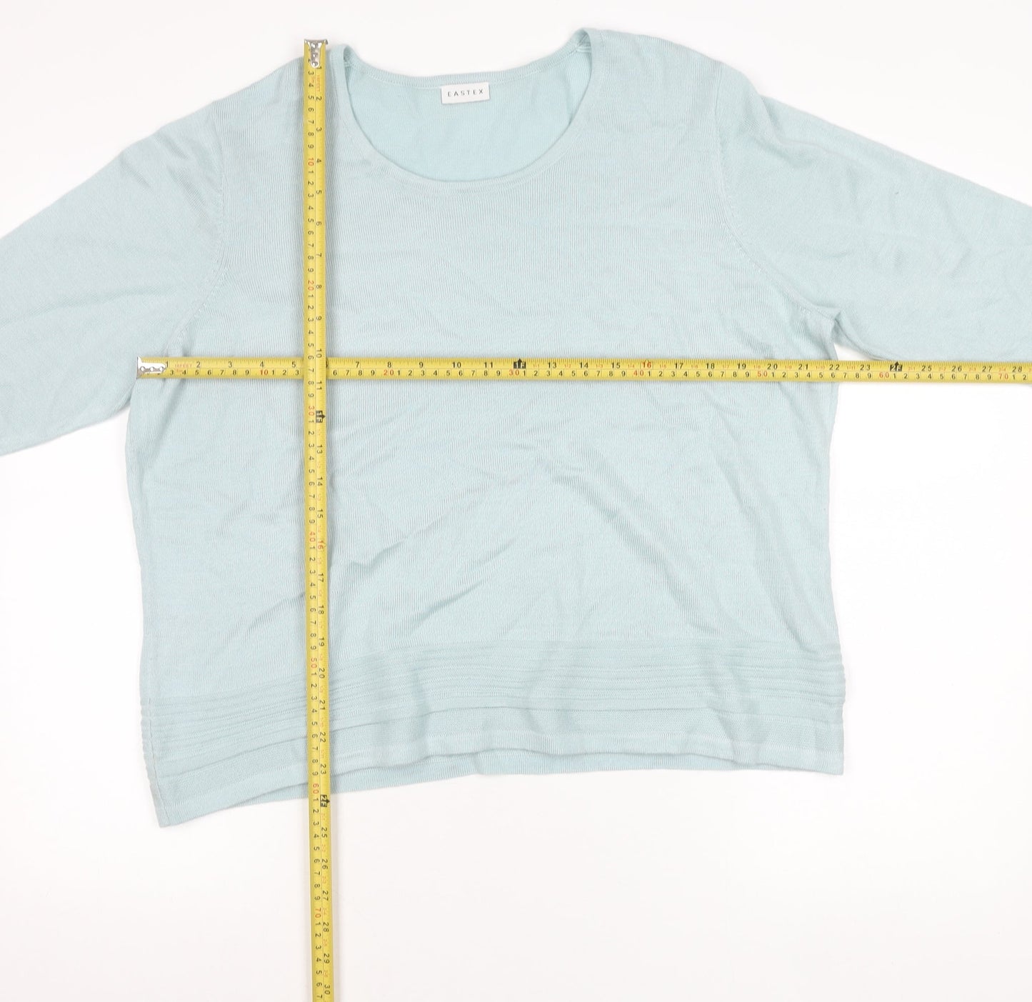 Eastex Women’s Blue Size 18 Scoop Neck 3/4 Sleeve Pullover Jumper