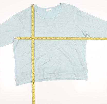 Eastex Women’s Blue Size 18 Scoop Neck 3/4 Sleeve Pullover Jumper