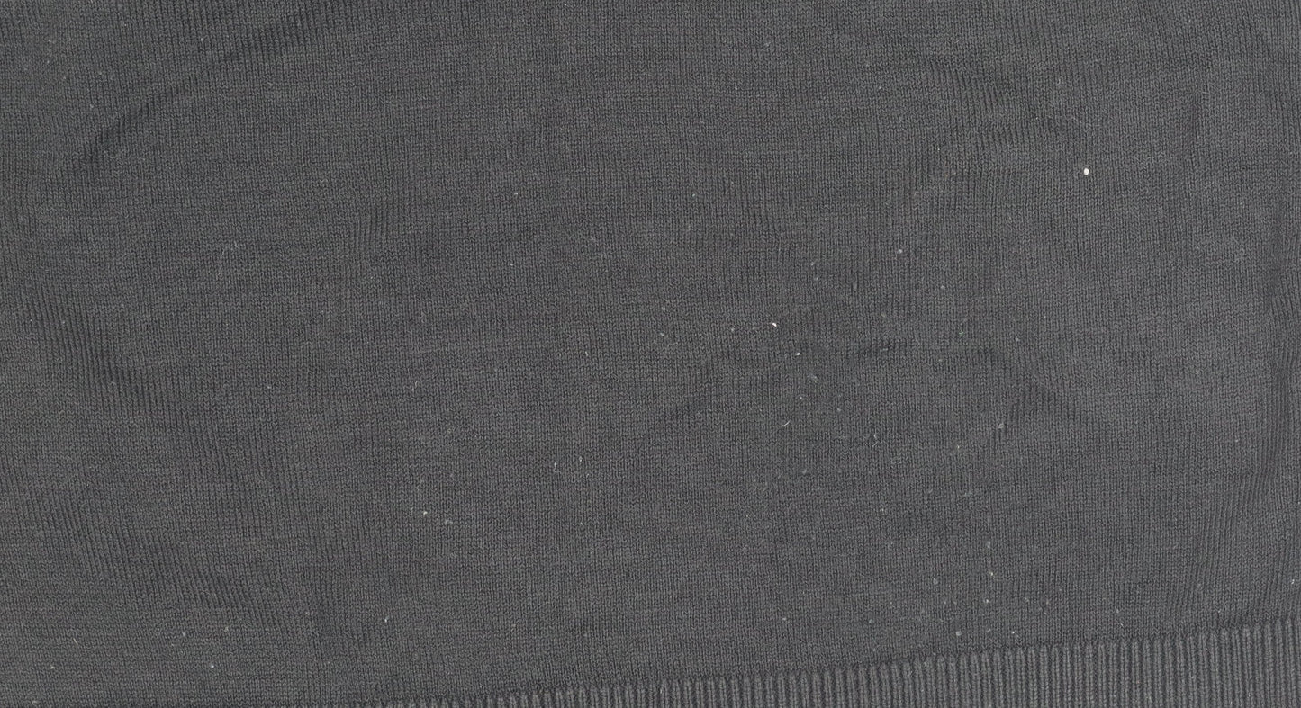 River Island Men's Black V-Neck Cotton Pullover Jumper Size S