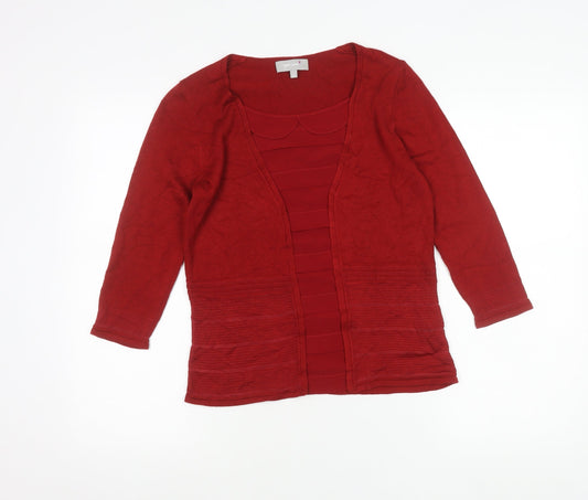 Womens UK Size 10 Marks and Spencer Red Cardigan Jumper