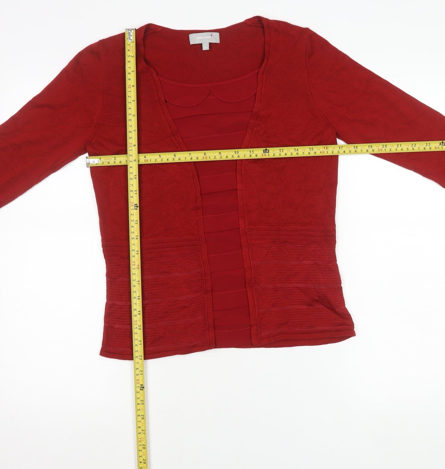 Womens UK Size 10 Marks and Spencer Red Cardigan Jumper