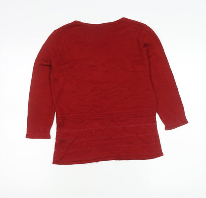 Womens UK Size 10 Marks and Spencer Red Cardigan Jumper