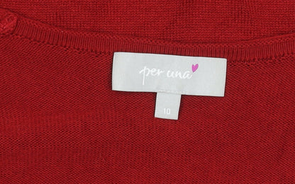 Womens UK Size 10 Marks and Spencer Red Cardigan Jumper