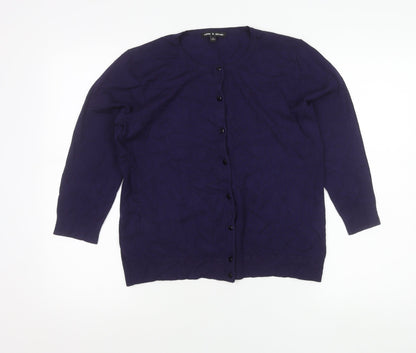 Womens UK Size M Cable & Gauge Purple Cardigan Jumper