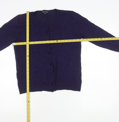 Womens UK Size M Cable & Gauge Purple Cardigan Jumper