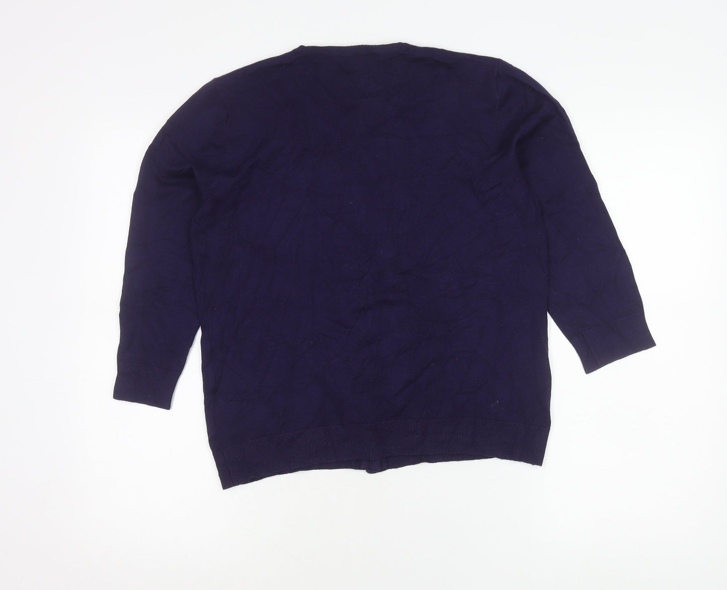 Womens UK Size M Cable & Gauge Purple Cardigan Jumper