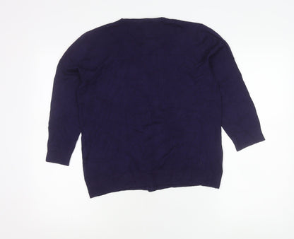 Womens UK Size M Cable & Gauge Purple Cardigan Jumper