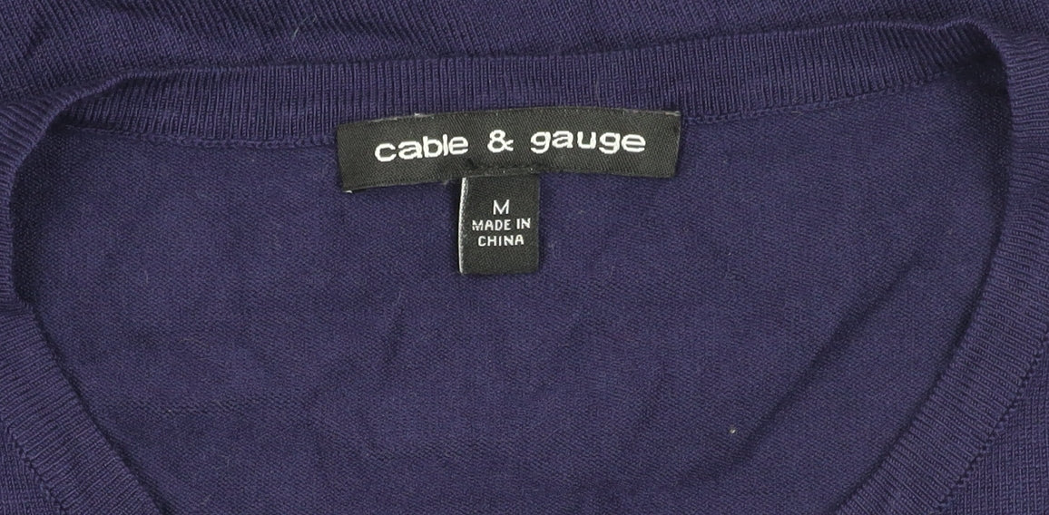 Womens UK Size M Cable & Gauge Purple Cardigan Jumper
