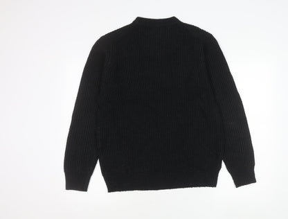 Marks and Spencer Mens Black M Pullover Jumper Regular Fit Knit