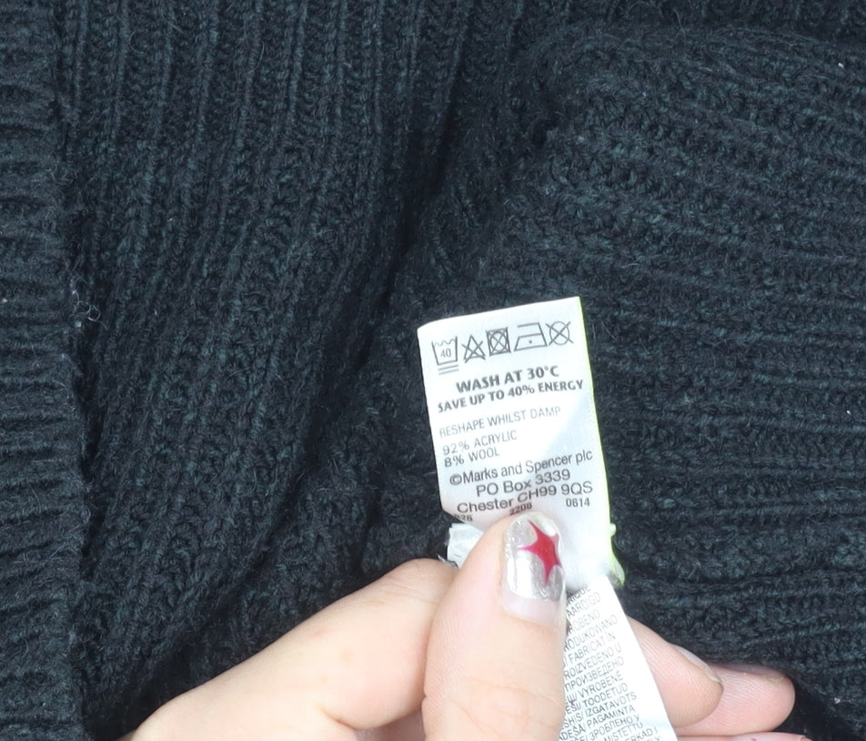 Marks and Spencer Mens Black M Pullover Jumper Regular Fit Knit