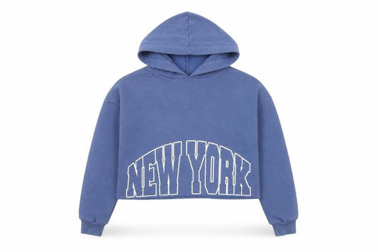New Look Girls Blue Hoodie Age 10-11 Years Pullover NY Logo