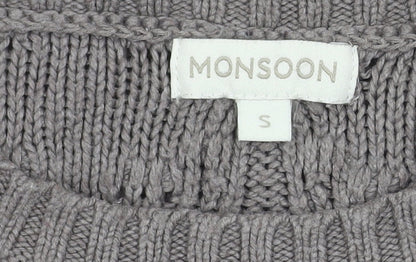 Womens UK Size S Monsoon Grey Tunic Jumper