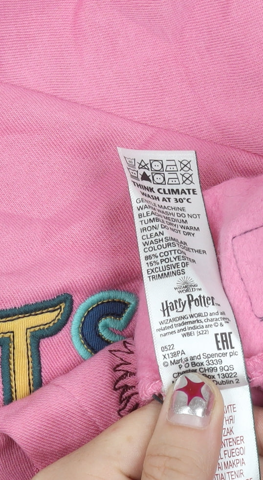 Marks and Spencer Girls Pink Harry Potter Hoodie 12-13Y Pullover