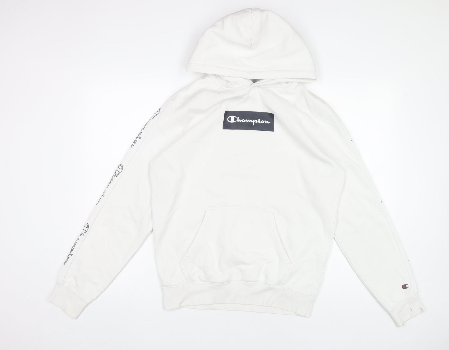 Mens UK Size M Champion White Pullover Hoodie