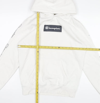 Mens UK Size M Champion White Pullover Hoodie
