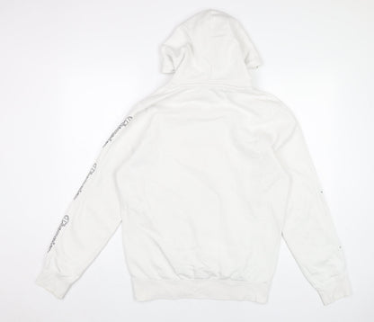 Mens UK Size M Champion White Pullover Hoodie