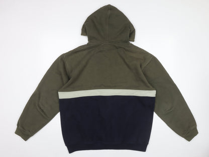 SMP Clothing Mens Green Blue Pullover Hoodie Size M Logo Graphic