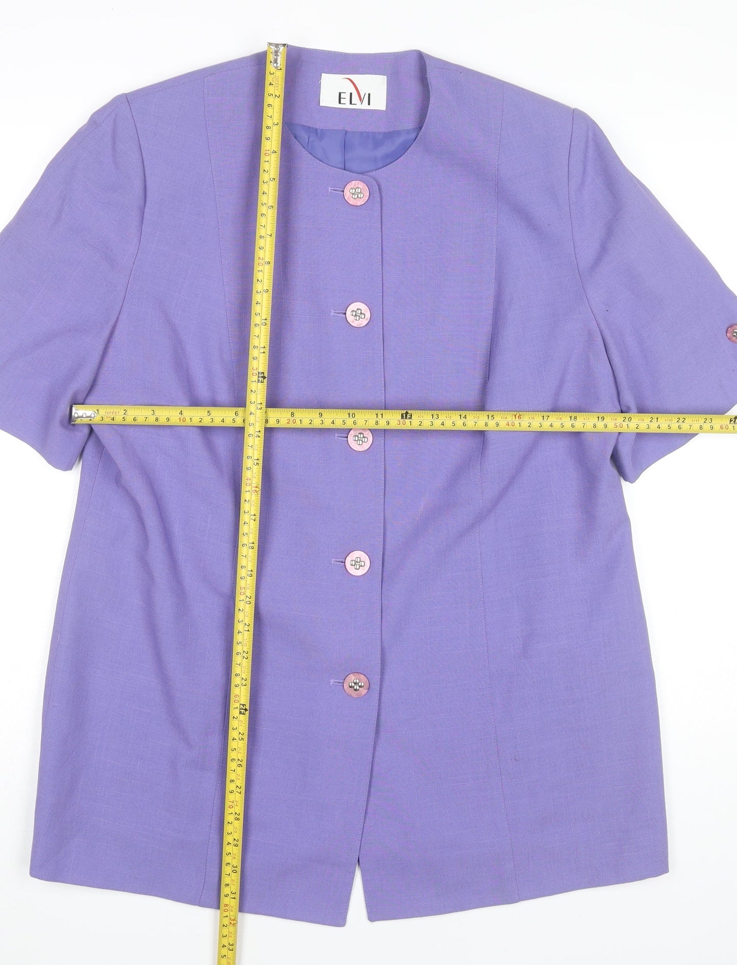 Womens UK Size 16 ELVI Purple Basic Jacket