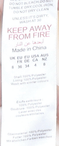 Boohoo Women Ivory Mini Dress Size 8 Puff Sleeve Square Neck Party