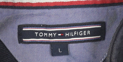 Tommy Hilfiger Men’s Blue Full Zip Sweatshirt L Striped Casual