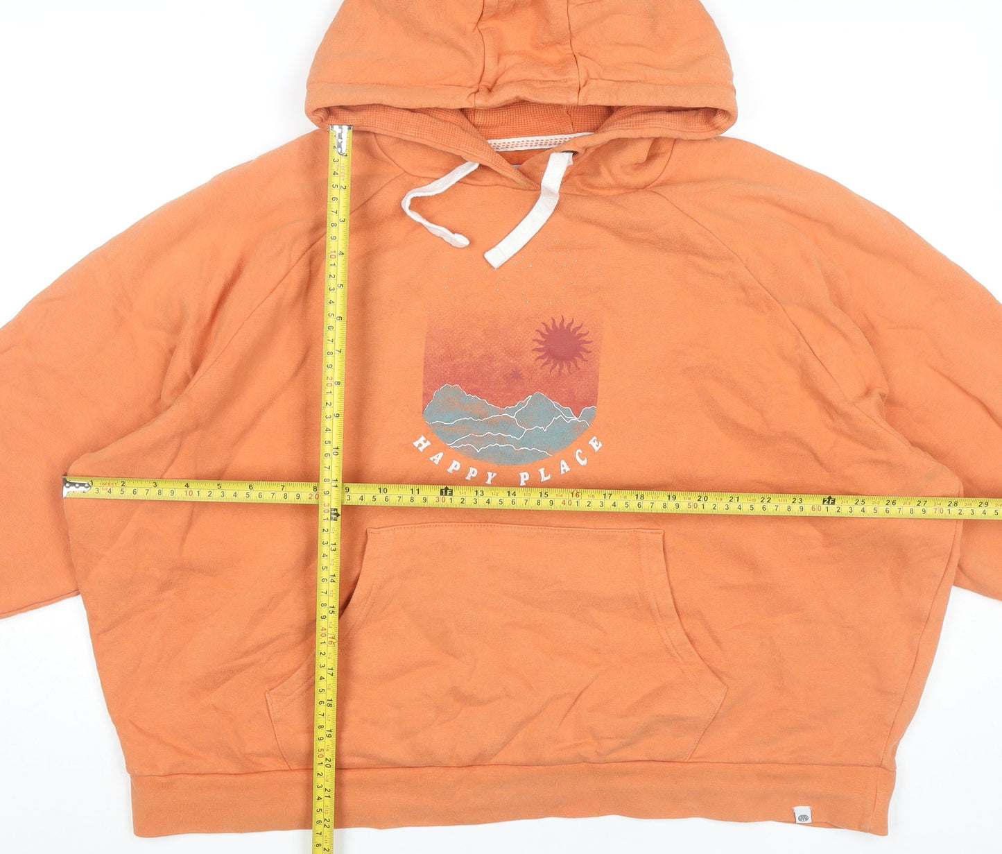 Animal Women’s Orange Pullover Hoodie UK 16 Graphic Print Cotton