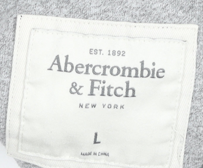Abercrombie & Fitch Men’s Blue Henley Hoodie L Cotton