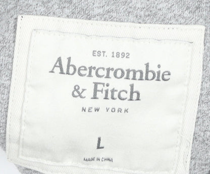 Abercrombie & Fitch Men’s Blue Henley Hoodie L Cotton