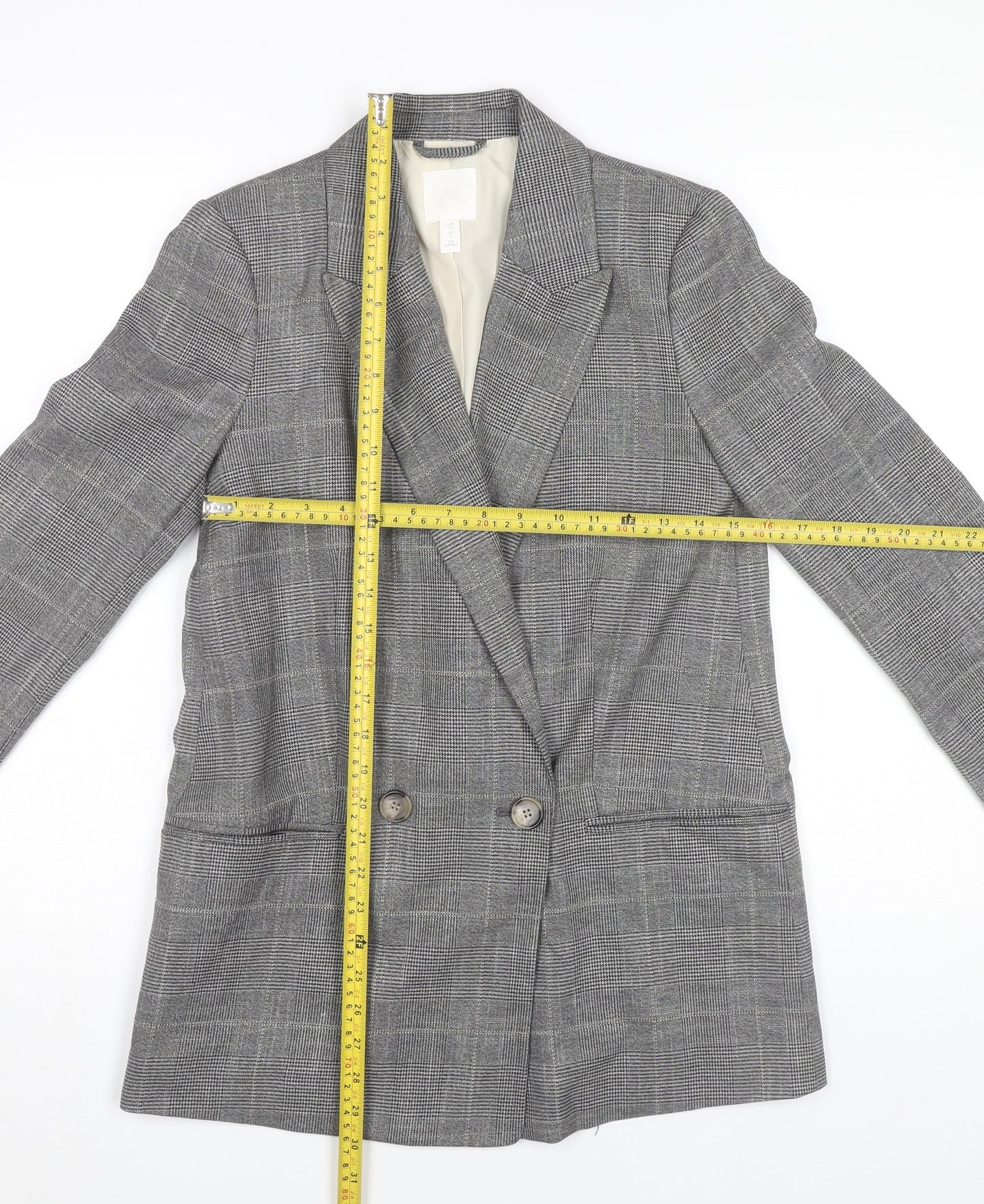 Womens UK Size 6 H&M Grey Basic Jacket Blazer