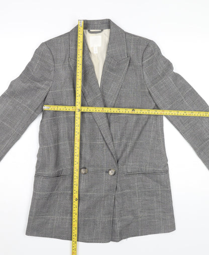 Womens UK Size 6 H&M Grey Basic Jacket Blazer