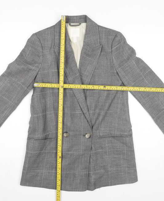 Womens UK Size 6 H&M Grey Basic Jacket Blazer