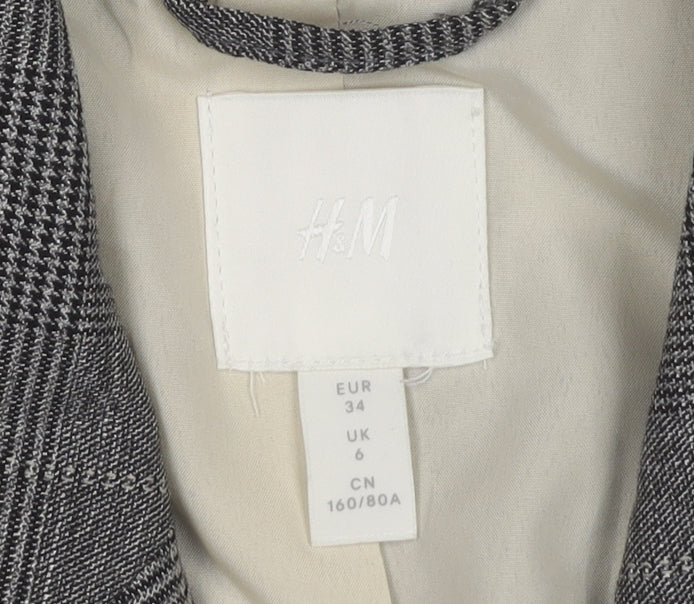 Womens UK Size 6 H&M Grey Basic Jacket Blazer