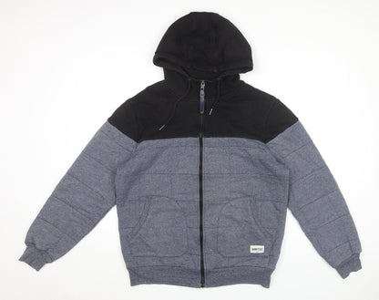 Nanny State Mens Black Blue XL Full Zip Hoodie Jacket Hooded
