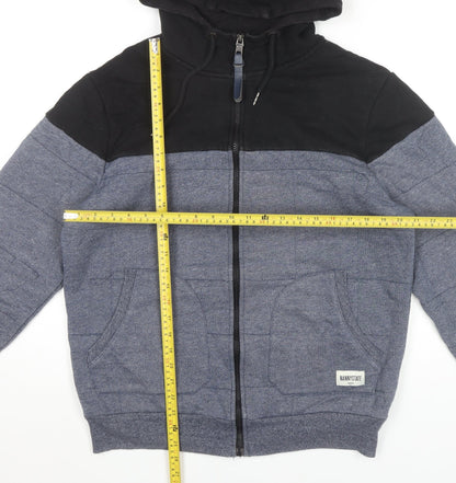 Nanny State Mens Black Blue XL Full Zip Hoodie Jacket Hooded
