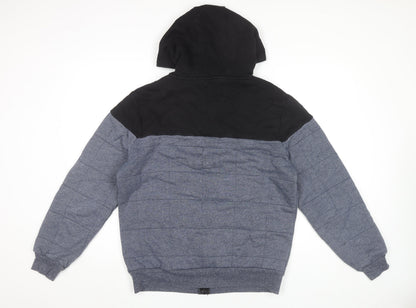 Nanny State Mens Black Blue XL Full Zip Hoodie Jacket Hooded
