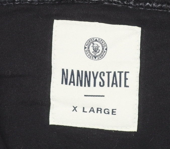 Nanny State Mens Black Blue XL Full Zip Hoodie Jacket Hooded