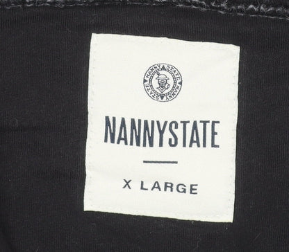 Nanny State Mens Black Blue XL Full Zip Hoodie Jacket Hooded