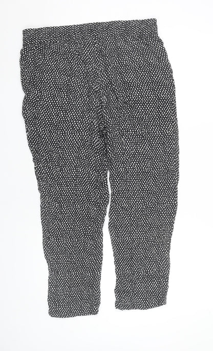 Womens UK Size 14 Marks and Spencer Regular Fit Cropped Black Trousers