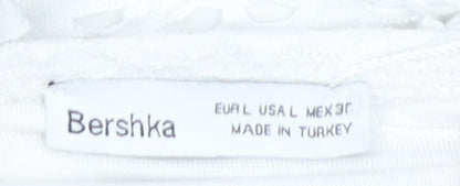 Bershka Women White Lace Camisole Tank Top L Party Summer